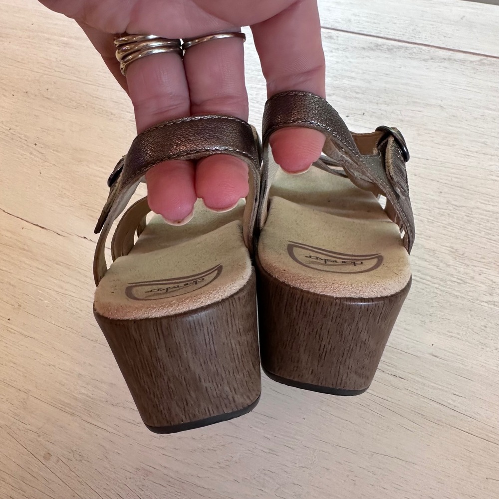 Dr. Scholl's Brown Leather Strappy Slingback Sandals - Picture 5 of 8